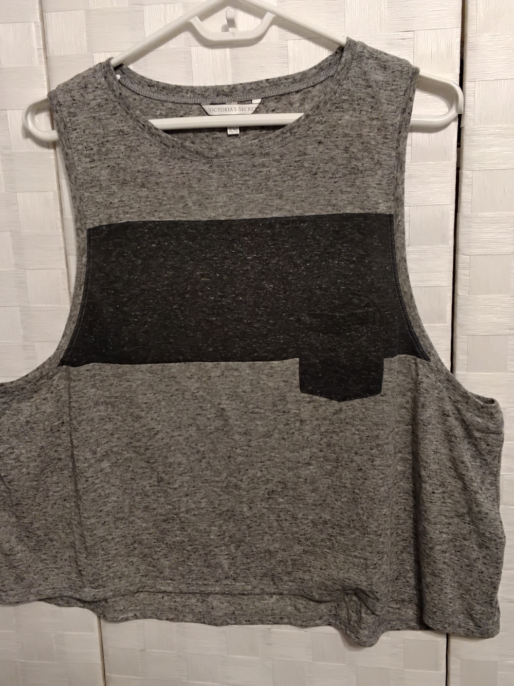 Victoria's Secret Gray Colorblock Muscle Tee Tank Top Size XL Women's